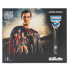 Набор подарочный мужской `GILLETTE` `FUSION` PROSHIELD CHILL Justice league (бритва с 3 сменными кассетами, гель для бритья 170 мл)