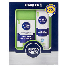 Набор подарочный мужской `NIVEA` `MEN` ДЛЯ ЧУВСТВИТЕЛЬНОЙ КОЖИ (гель для бритья 200 мл, бальзам после бритья 100 мл)