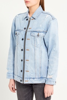 Голубая джинсовая куртка с потертостями T by Alexander Wang