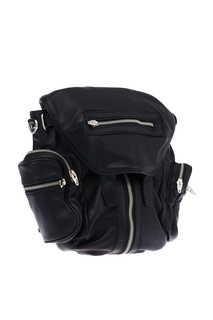 Черный кожаный рюкзак на молнии Alexander Wang