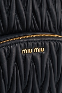 Кожаный рюкзак с рельефной отделкой Miu Miu