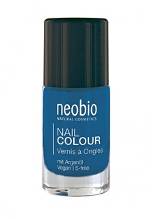 Лак для ногтей Neobio №08 5-FREE, с аргановым маслом. "Сияющий синий"