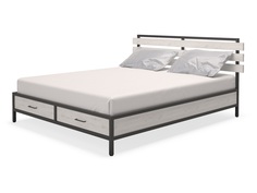 Кровать neo loft (millwood) белый 185x90x205 см.