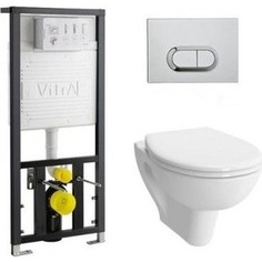 Унитаз с инсталляцией Vitra S20 подвесной безободковый, микролифт (9004B003-7202)