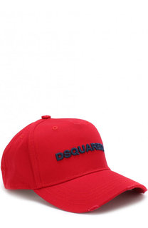 Хлопковая бейсболка с логотипом бренда Dsquared2