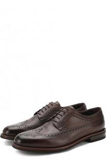 Кожаные дерби с брогированием Ermenegildo Zegna