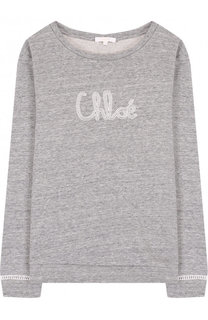 Свитшот из смеси хлопка и полиэстера с вышивкой Chloé
