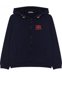 Хлопковый кардиган на молнии с капюшоном Ermanno Scervino