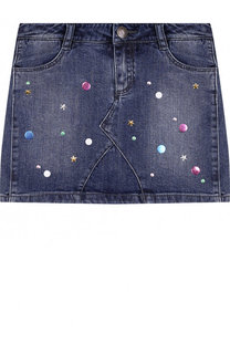 Джинсовая мини-юбка с металлизированной отделкой Marc Jacobs