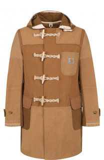 Хлопковый дафлкот с капюшоном Junya Watanabe x Carhartt Junya Watanabe