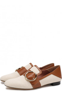 Текстильные лоферы Lottie с кожаной отделкой Bally
