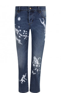 Укороченные джинсы прямого кроя с потертостями REDVALENTINO