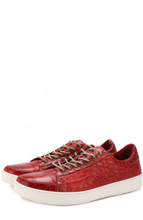 Кеды из кожи крокодила на шнуровке Dami