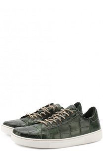 Кеды из кожи крокодила на шнуровке Dami