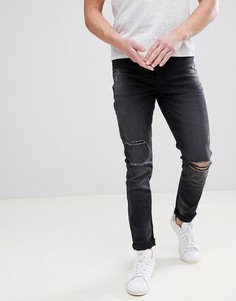 Рваные джинсы скинни Le Breve - Черный