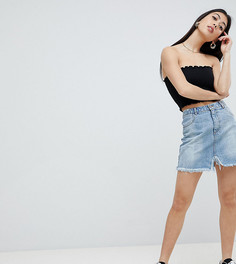 Мини-юбка с необработанным краем Missguided Petite - Синий