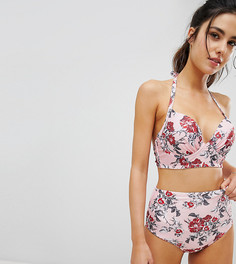 Трусы бикини с завышенной талией и цветочным принтом Peek & Beau - Мульти