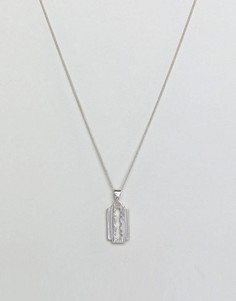 Серебристое ожерелье с элементом в виде лезвия Chained & Able - Серебряный