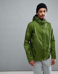 Зеленая водонепроницаемая куртка с капюшоном и молнией Patagonia Torrentshell - Зеленый