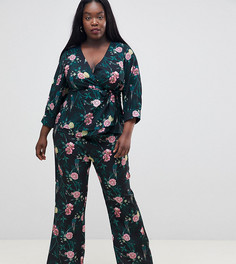 Широкие брюки из комплекта с цветочным принтом Fashion Union Plus - Мульти