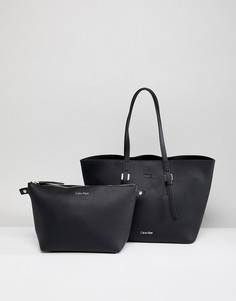 Средняя сумка-тоут с отстегивающимся кошельком Calvin Klein - Черный