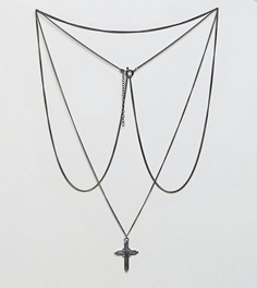 Серебряное ожерелье с крестиком Reclaimed Vintage Inspired эксклюзивно для ASOS - Серебряный