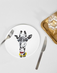 Тарелка 23 см с жирафом Mustard Wild Dining - Мульти