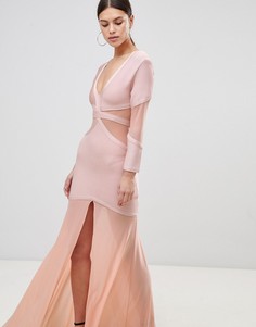 Платье макси с полупрозрачными вставками Forever Unique - Розовый