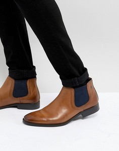 Светло-коричневые кожаные ботинки челси Base London Ramson - Рыжий
