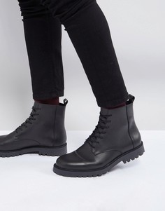 Черные кожаные ботинки на шнуровке Zign - Черный
