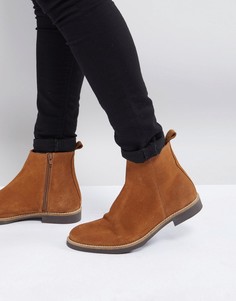 Светло-коричневые замшевые ботинки челси Zign - Бежевый
