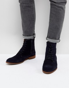 Темно-синие замшевые ботинки на шнуровке Zign - Темно-синий