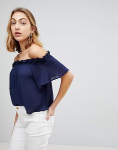 Топ с оборкой Lunik - Темно-синий