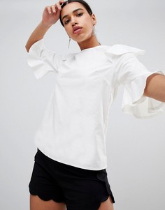 Блузка с короткими рукавами Ax Paris - Кремовый