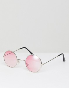 Круглые солнцезащитные очки с красными линзами 7x - Черный