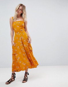 Платье миди с карманами и цветочным принтом Faithfull - Оранжевый
