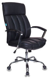 Кресло руководителя БЮРОКРАТ T-8000SL, на колесиках, искусственная кожа [t-8000sl/bl+black]