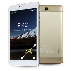 Планшет GINZZU GT-7105, 1GB, 8GB, 3G, Android 6.0 золотистый [00-00000827]