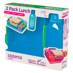 Контейнер для продуктов Sistema 2 Pack Lunch 475мл Blue (1597)