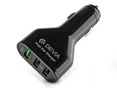 Зарядное устройство Devia Swift Drive Car Charger 3xUSB QC3.0 Black