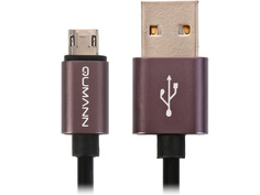 Аксессуар Qumann micro USB 1m 2.1А PVC Black 23210