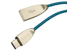 Аксессуар Qumann Type-C 1.8m 2.4А Turquoise-Black 21325