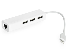 Аксессуар Gurdini HUB Ethernet adapter with 3 USB Port / Type-C для APPLE MacBook 12