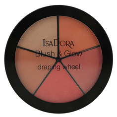 Палетка румян и хайлайтеров для лица `ISADORA` BLUSH & GLOW тон 57