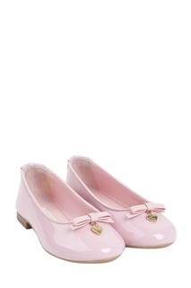 Розовые туфли с бантом и подвеской Dolce&Gabbana Children