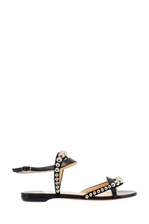 Босоножки с круглыми заклепками Galeria Flat Christian Louboutin