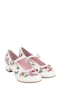 Розовые туфли с цветочным принтом Dolce&Gabbana Children