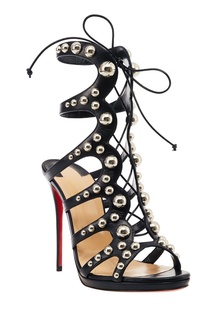 Черные босоножки с заклепками Amazoubille 120 Christian Louboutin