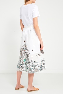 Юбка-миди из хлопка с принтом Paul &; Joe Sister