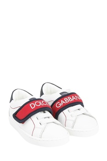 Белые кеды с цветной отделкой Dolce&Gabbana Children